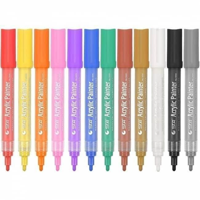 COHEALI 12 Unidades caneta acrílica canetas para pintar canetas de