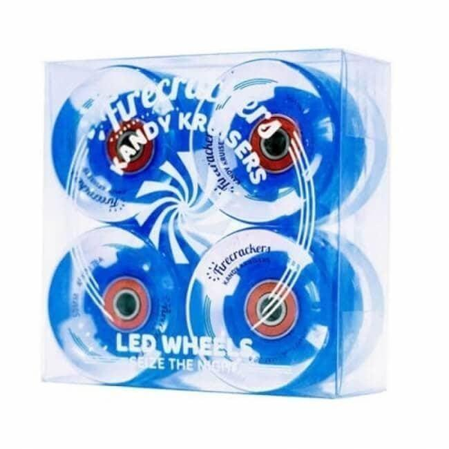 Roda com Led Kandy Kruisers Firecrackers 54mm Azul Skate Cruiser